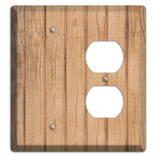 Tan Weathered Wood Blank / Duplex Wallplate