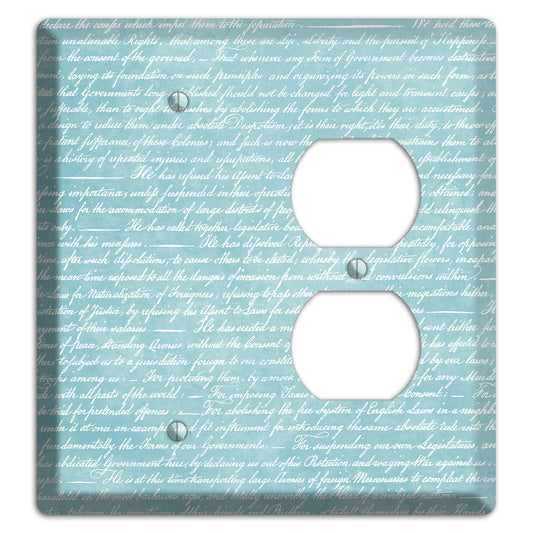 Blue Stained Script Blank / Duplex Wallplate