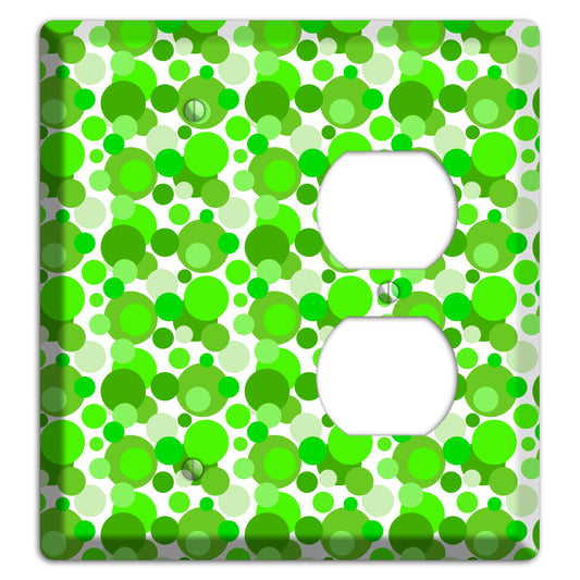 Multi Green Bubble Dots Blank / Duplex Wallplate