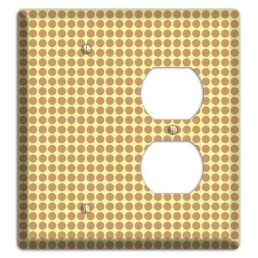 Yellow with Light Brown Tiled Small Dots Blank / Duplex Wallplate