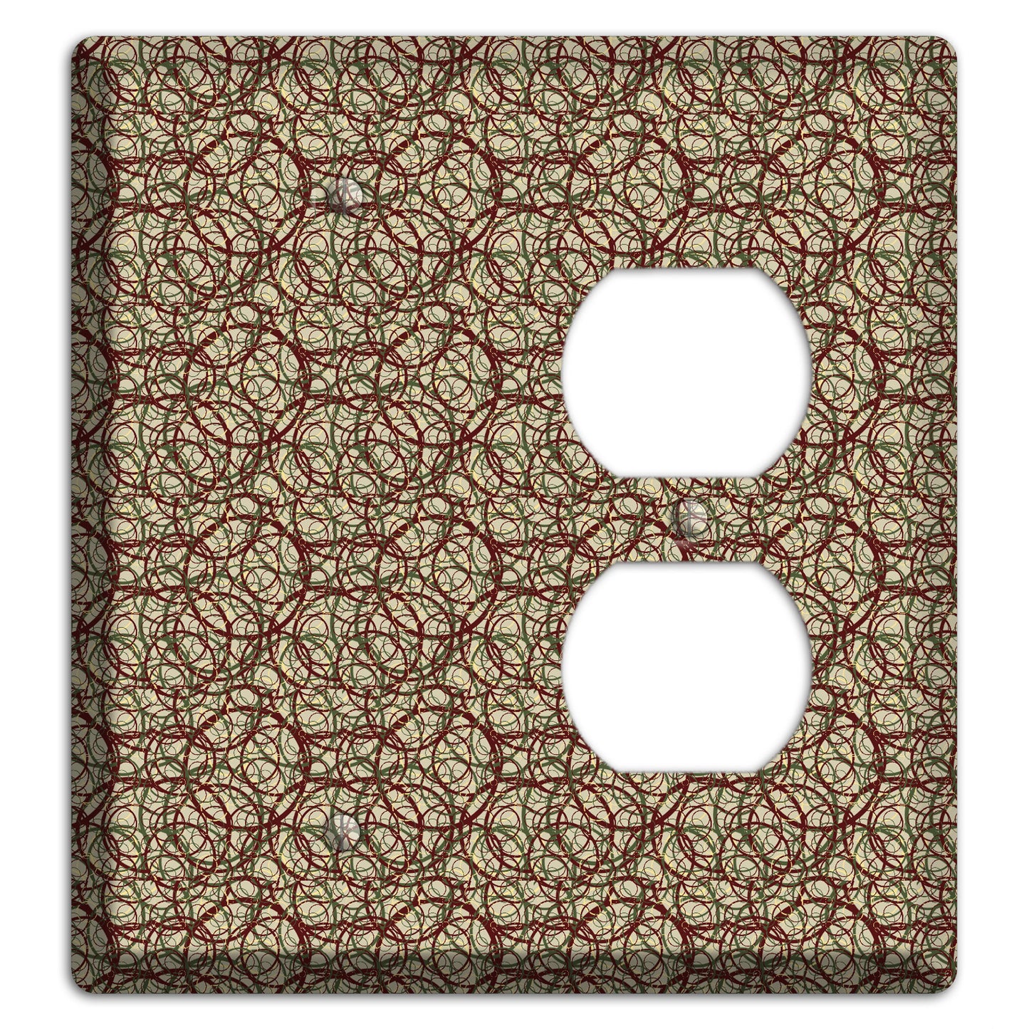 Brown and Burgundy Circles Blank / Duplex Wallplate