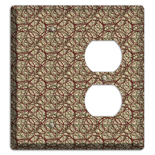 Brown and Burgundy Circles Blank / Duplex Wallplate