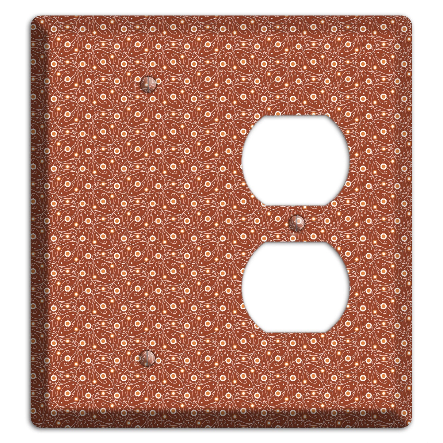 Tiny Brown Vine Floral Blank / Duplex Wallplate