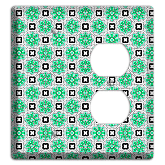 Green and Black Foulard Blank / Duplex Wallplate