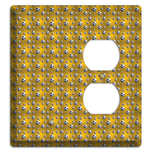 Yellow with Soccer Balls Blank / Duplex Wallplate