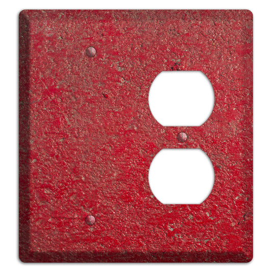 Red Concrete Blank / Duplex Wallplate