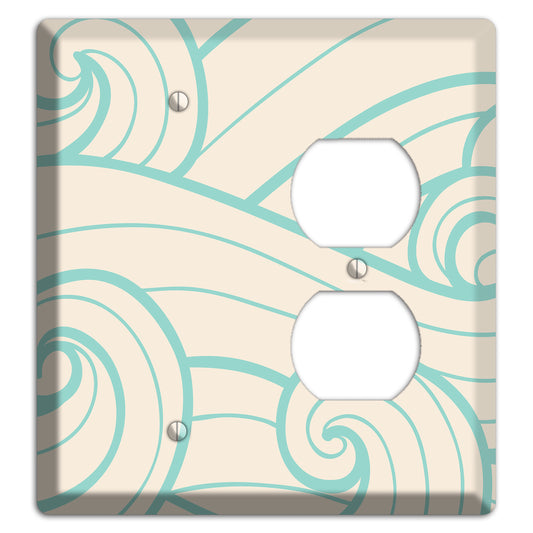 Abstract Curl Cream Blank / Duplex Wallplate