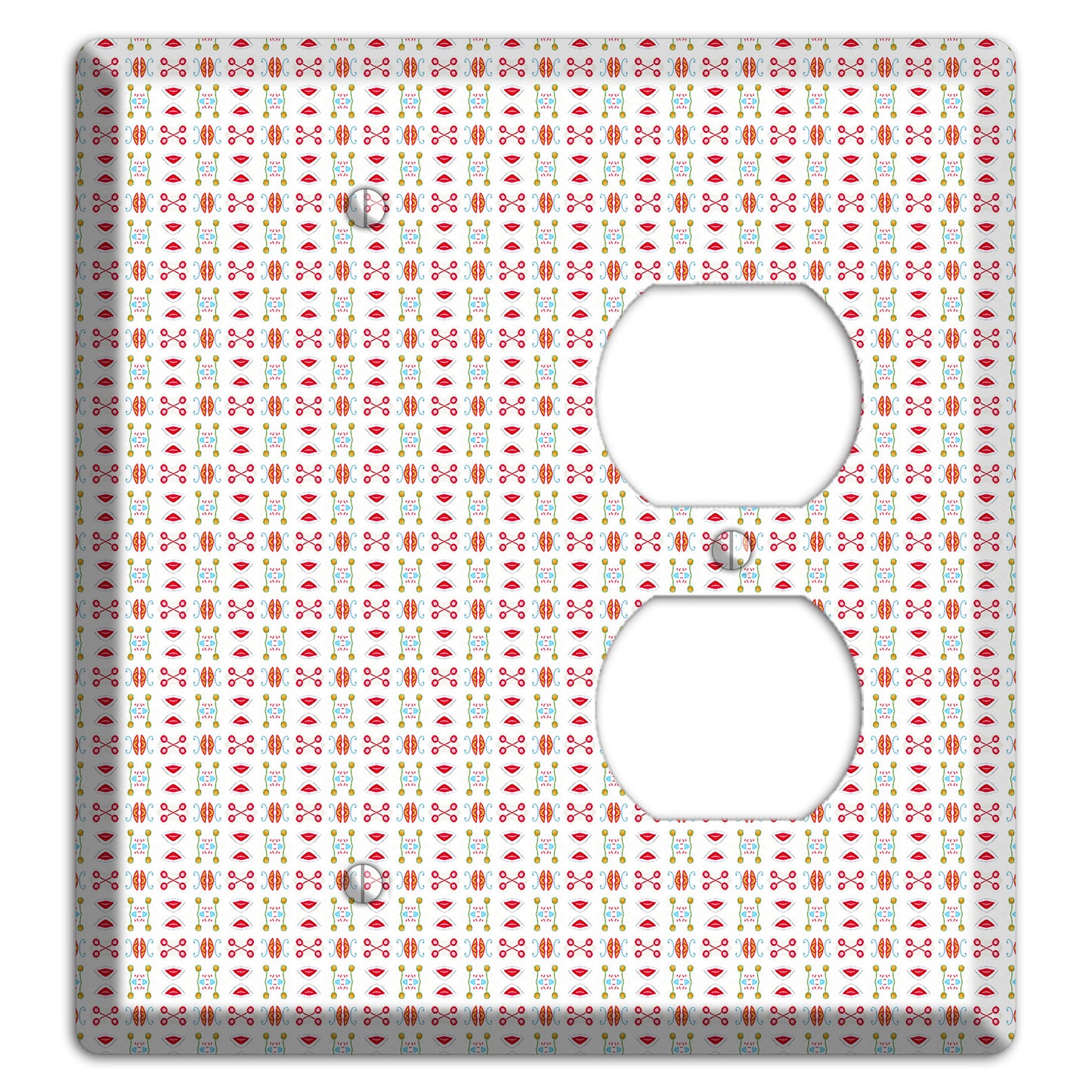 White Red Blue Olive Retro Blank / Duplex Wallplate