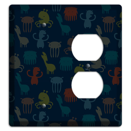 Silly Monsters Black Blank / Duplex Wallplate