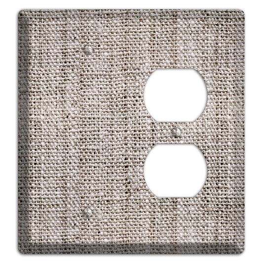 Natural Gray Burlap Blank / Duplex Wallplate