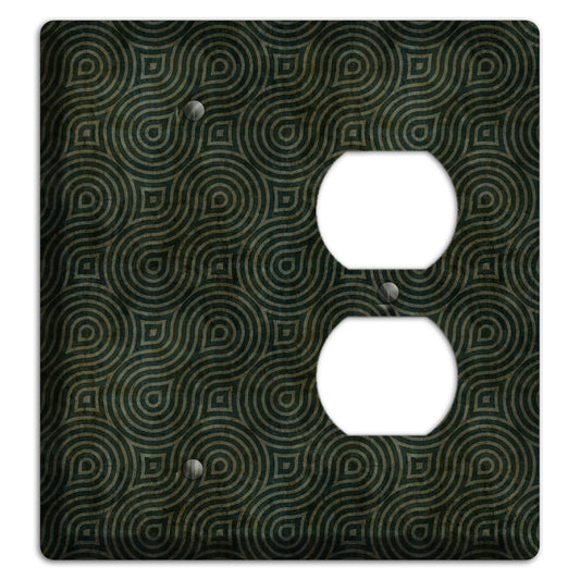 Green and Black Swirl Blank / Duplex Wallplate