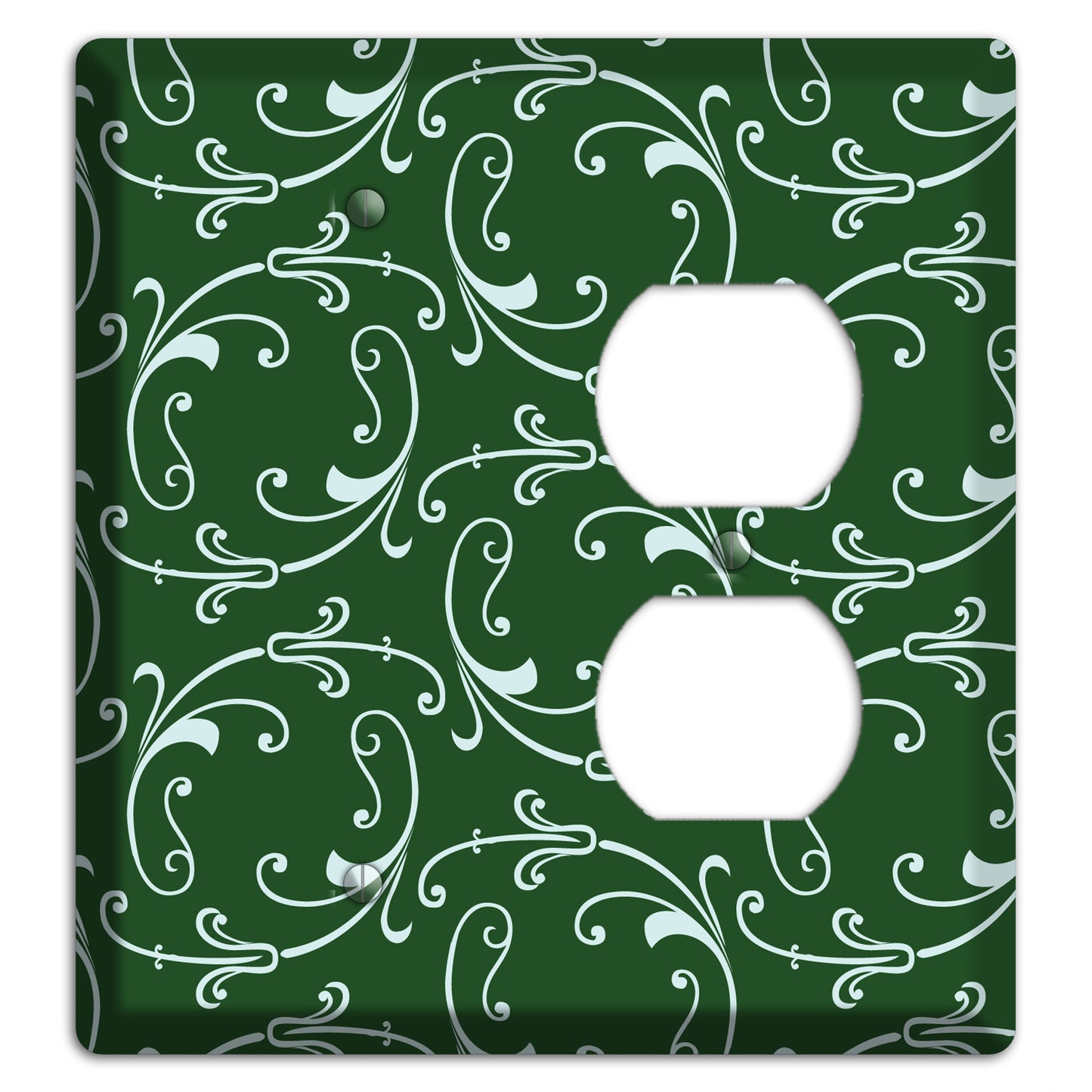 Green Victorian Sprig Blank / Duplex Wallplate