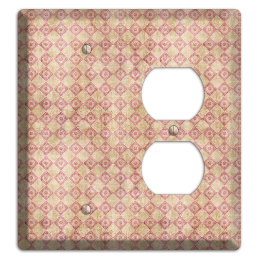 Red and Beige Diamond Circles Blank / Duplex Wallplate