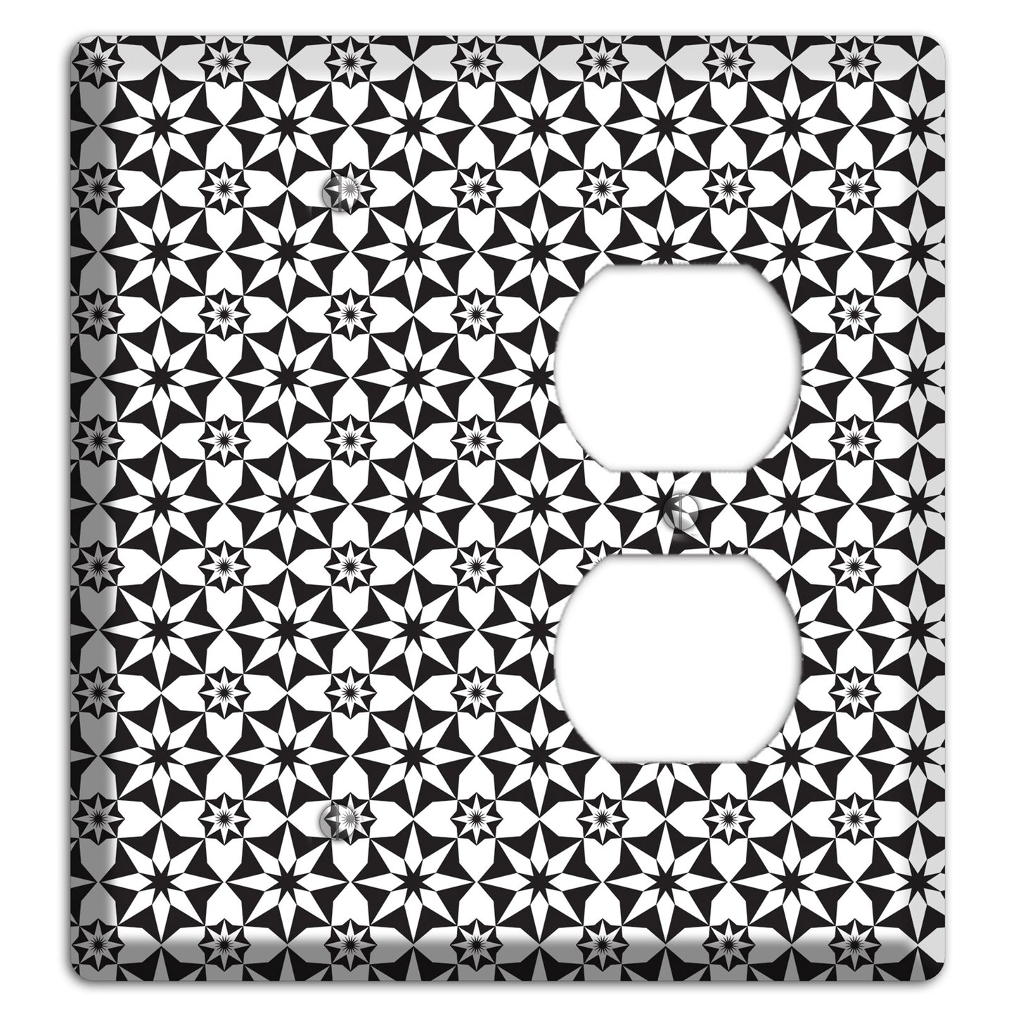 White with Black Foulard 2 Blank / Duplex Wallplate