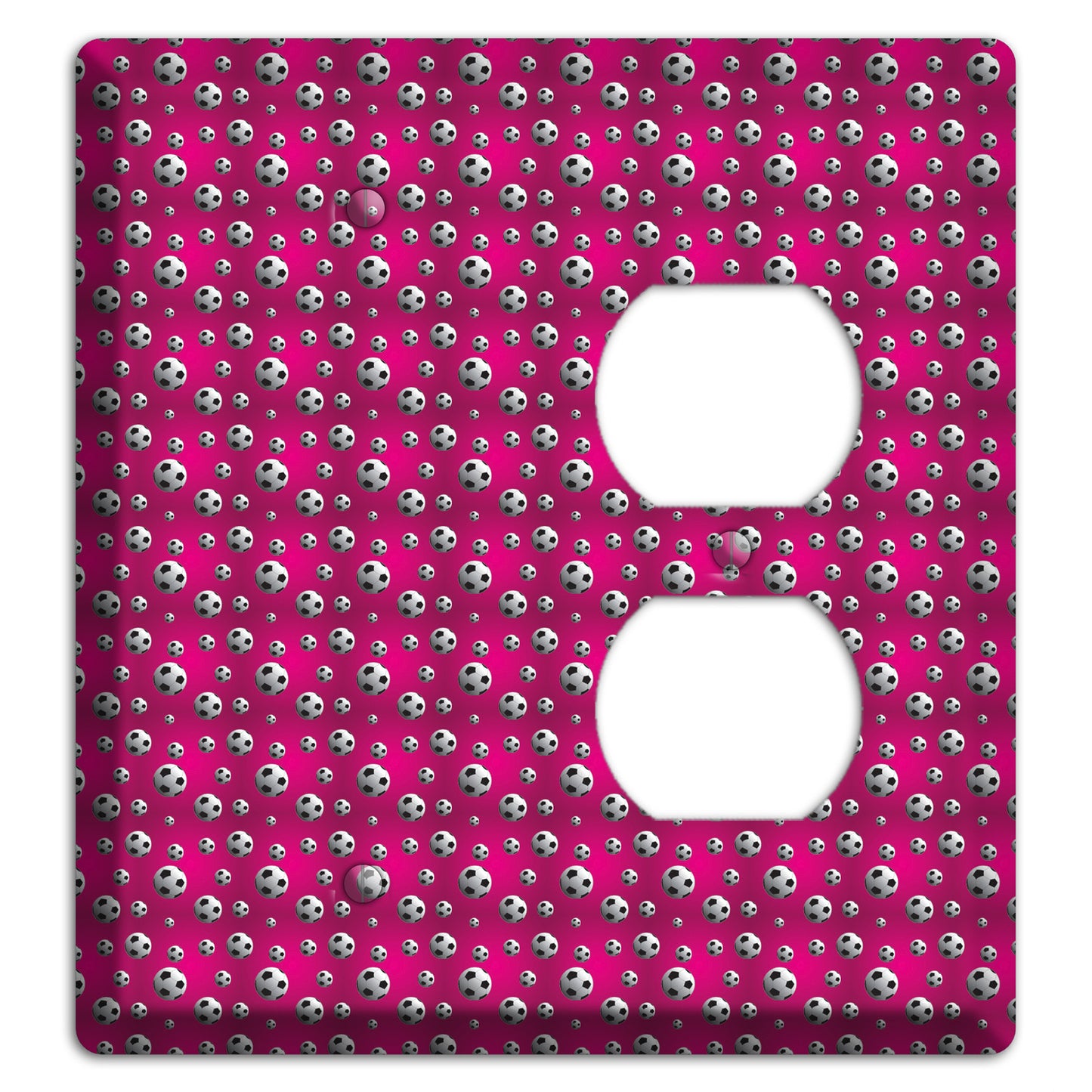 Fuschia with Soccer Balls Blank / Duplex Wallplate