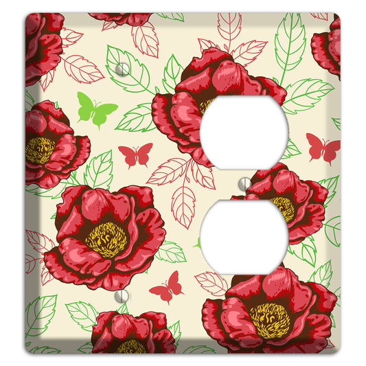 Red Peony Style B Blank / Duplex Wallplate