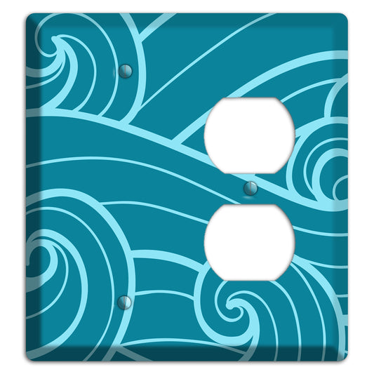 Abstract Curl Turquois Blank / Duplex Wallplate