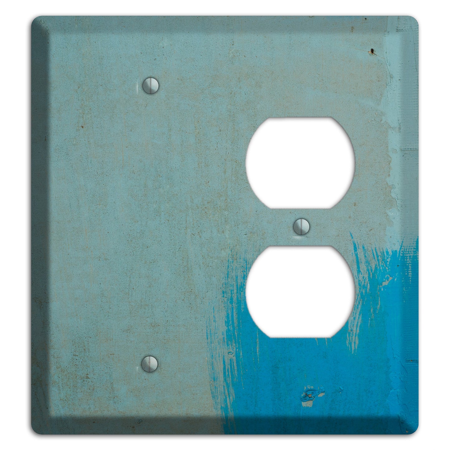 Blue Concrete Blank / Duplex Wallplate