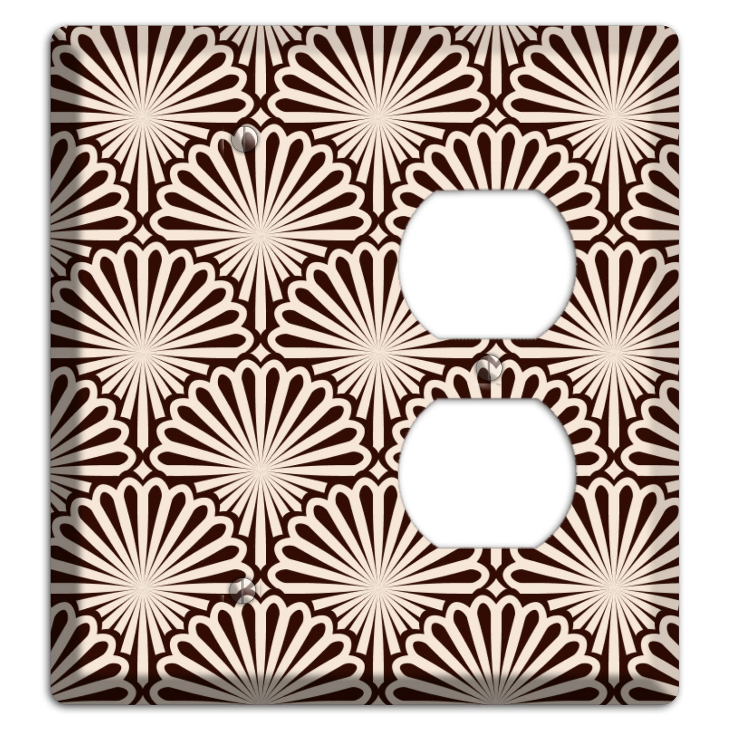 Black and White Deco Scallop Fans Blank / Duplex Wallplate