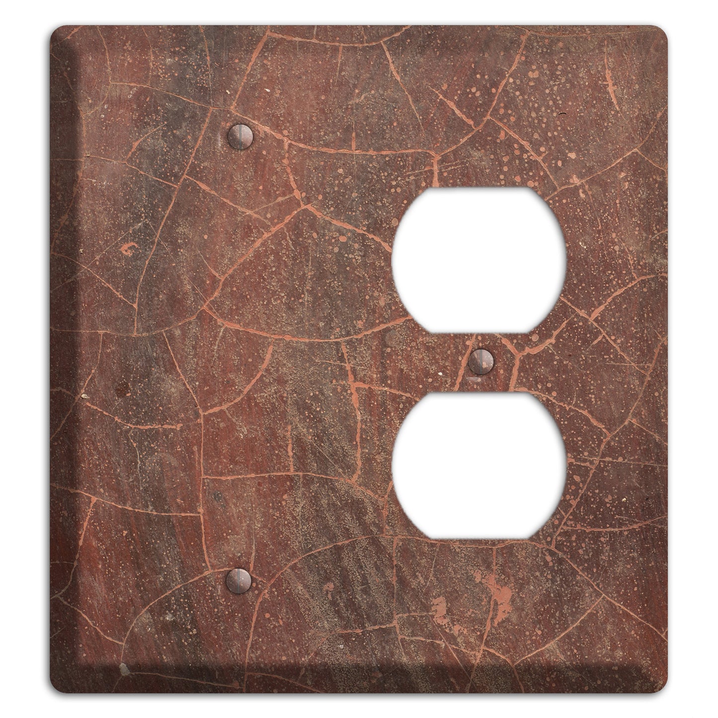 Maroon Cracked Concrete Blank / Duplex Wallplate