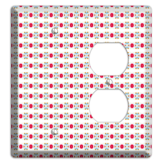 Off White with Red Blue Olive Tapestry Blank / Duplex Wallplate