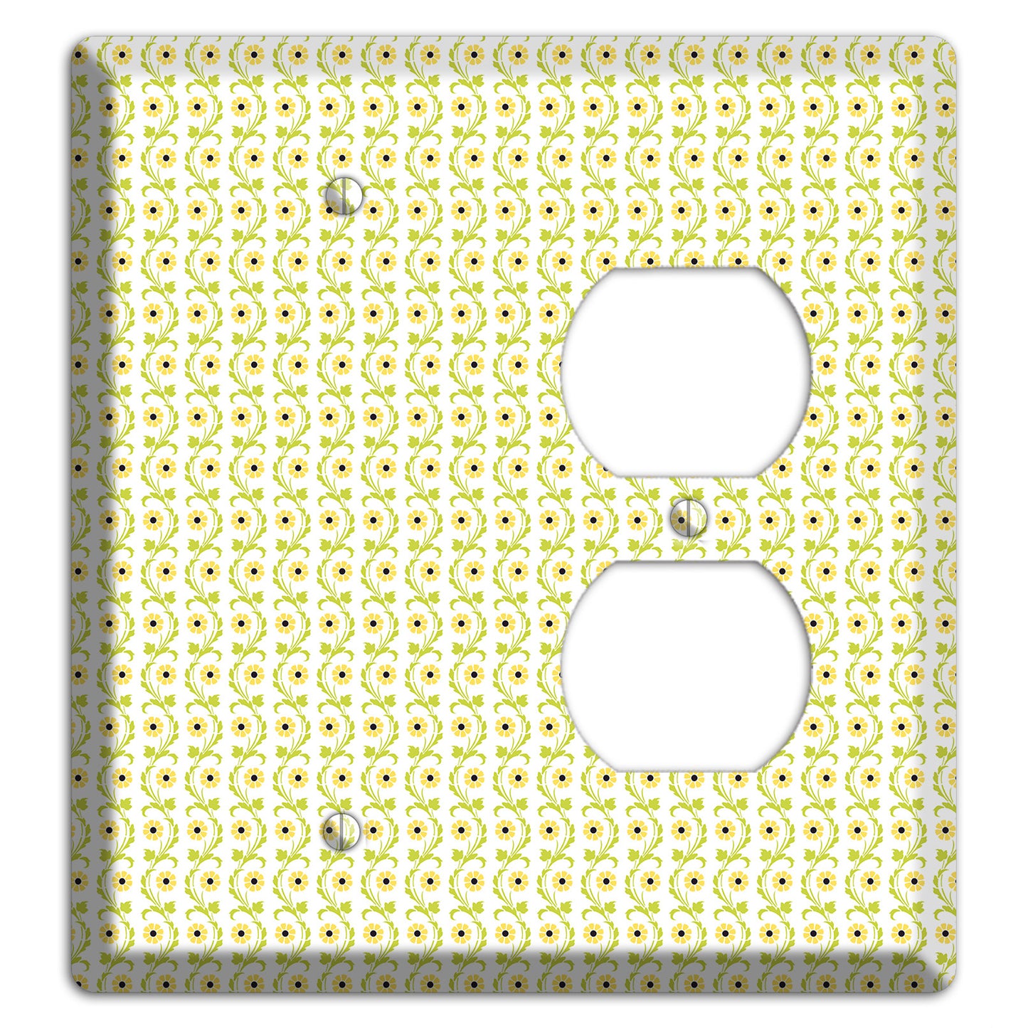 Tiny Yellow and Green Retro Sprig Blank / Duplex Wallplate