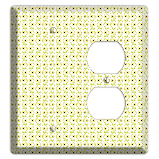 Tiny Yellow and Green Retro Sprig Blank / Duplex Wallplate