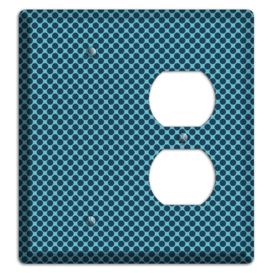 Turquoise with Blue Packed Polka Dots Blank / Duplex Wallplate