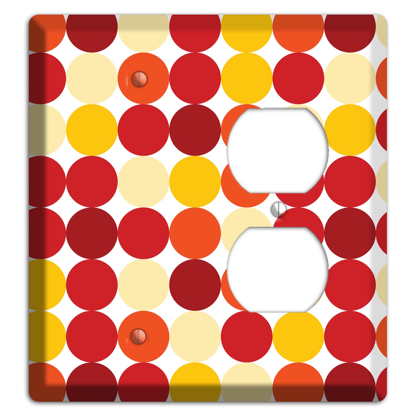 Multi Red and Beige Dots Blank / Duplex Wallplate