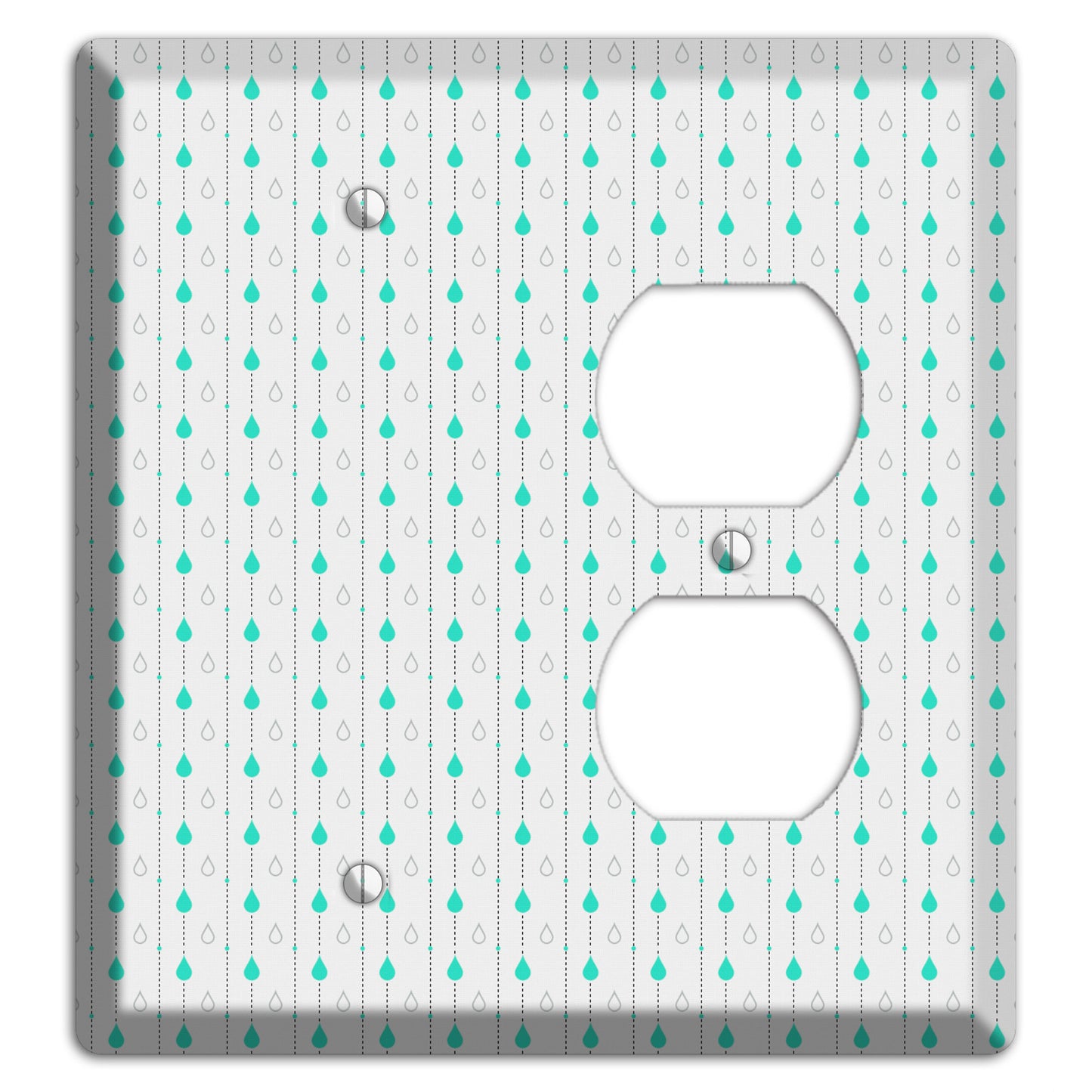 White and Blue Drops Blank / Duplex Wallplate