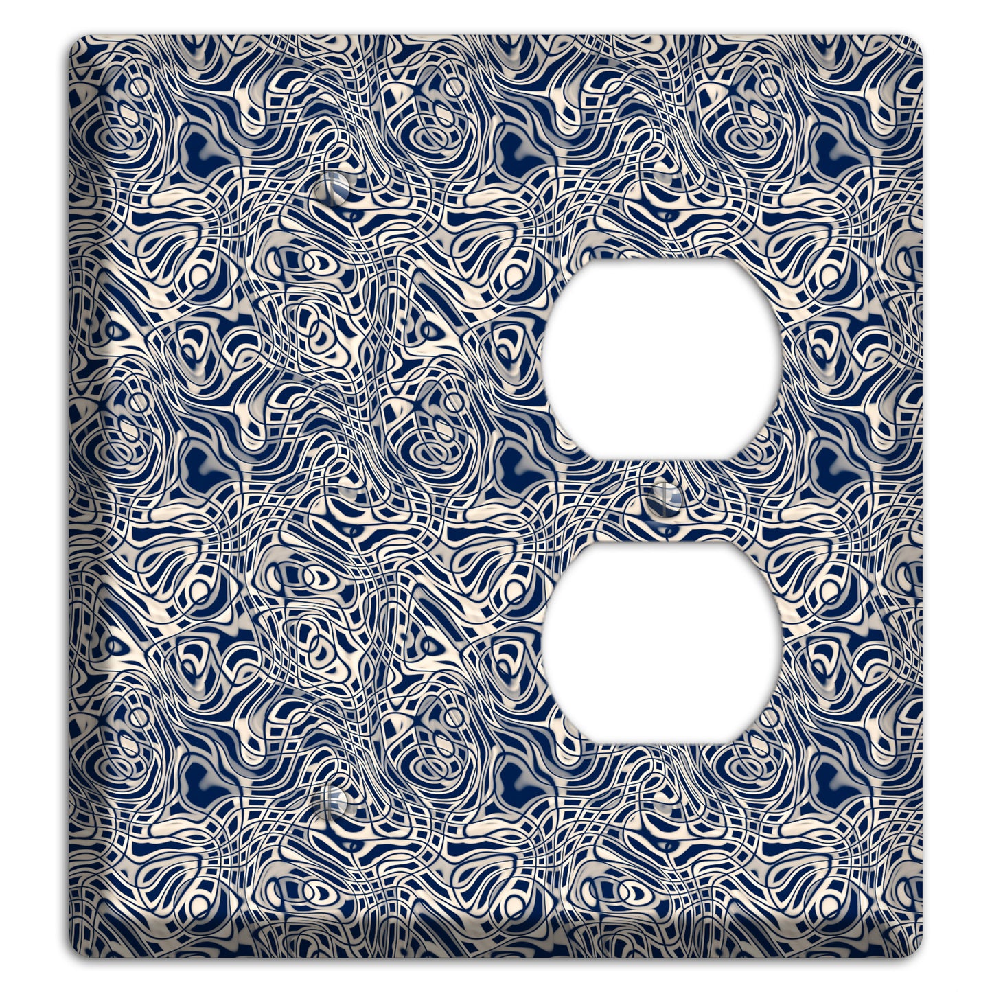 Blue Psychedelic Swirl Blank / Duplex Wallplate