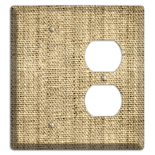 Indian Khaki Burlap Blank / Duplex Wallplate