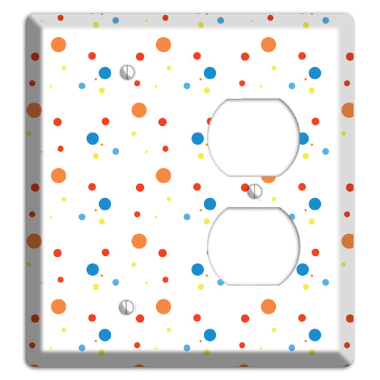 White with Multi Color Small Dots 2 Blank / Duplex Wallplate