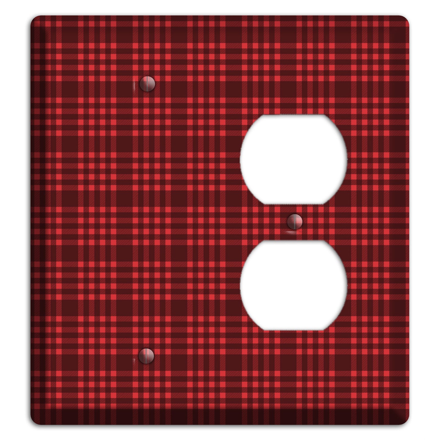 Maroon Plaid Blank / Duplex Wallplate