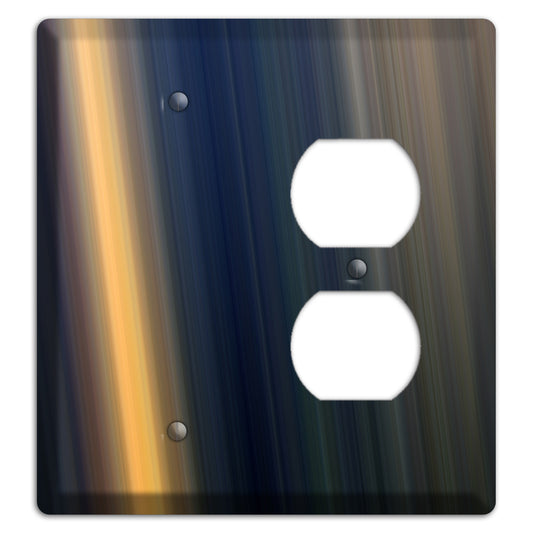 Black with Orange Ray of Light Blank / Duplex Wallplate