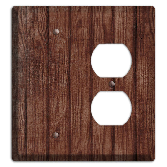 Saddle Weathered Wood Blank / Duplex Wallplate