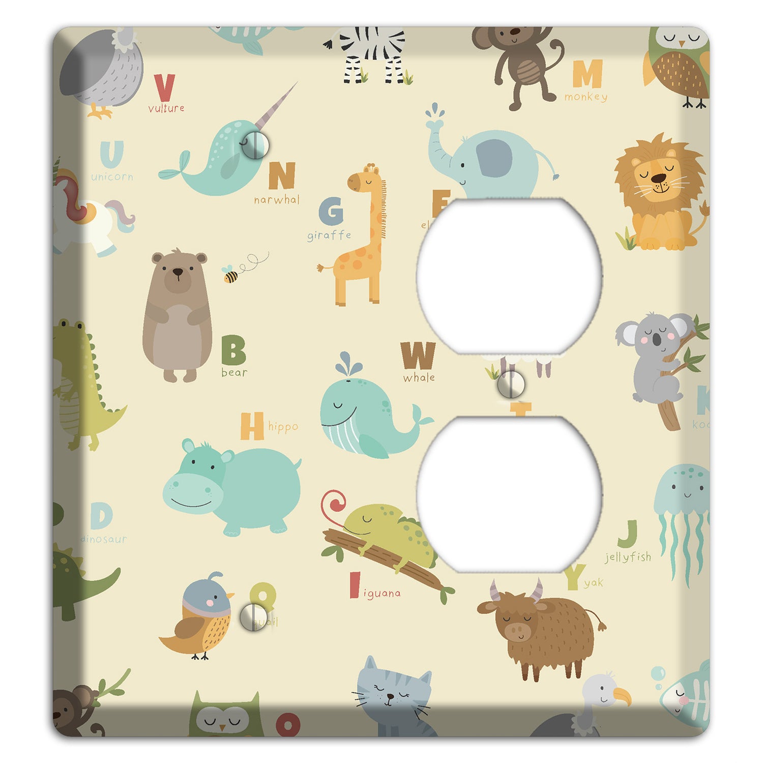 Animal Alphabet 2 Blank / Duplex Wallplate