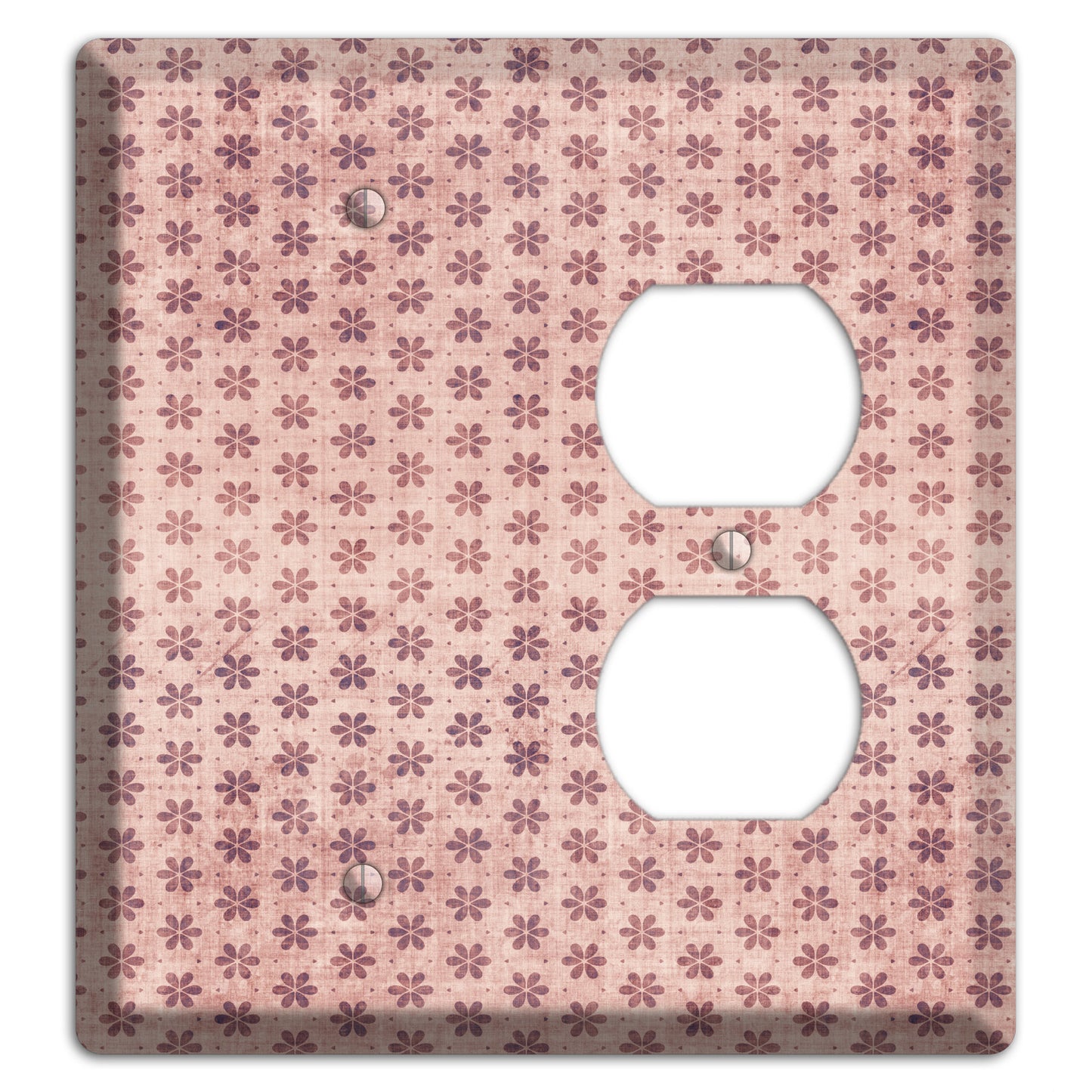 Dusty Pink Grunge Floral Contour Blank / Duplex Wallplate