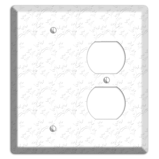 White with Grey Sprig Blank / Duplex Wallplate