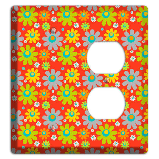 Orange and Yellow Flower Power Blank / Duplex Wallplate