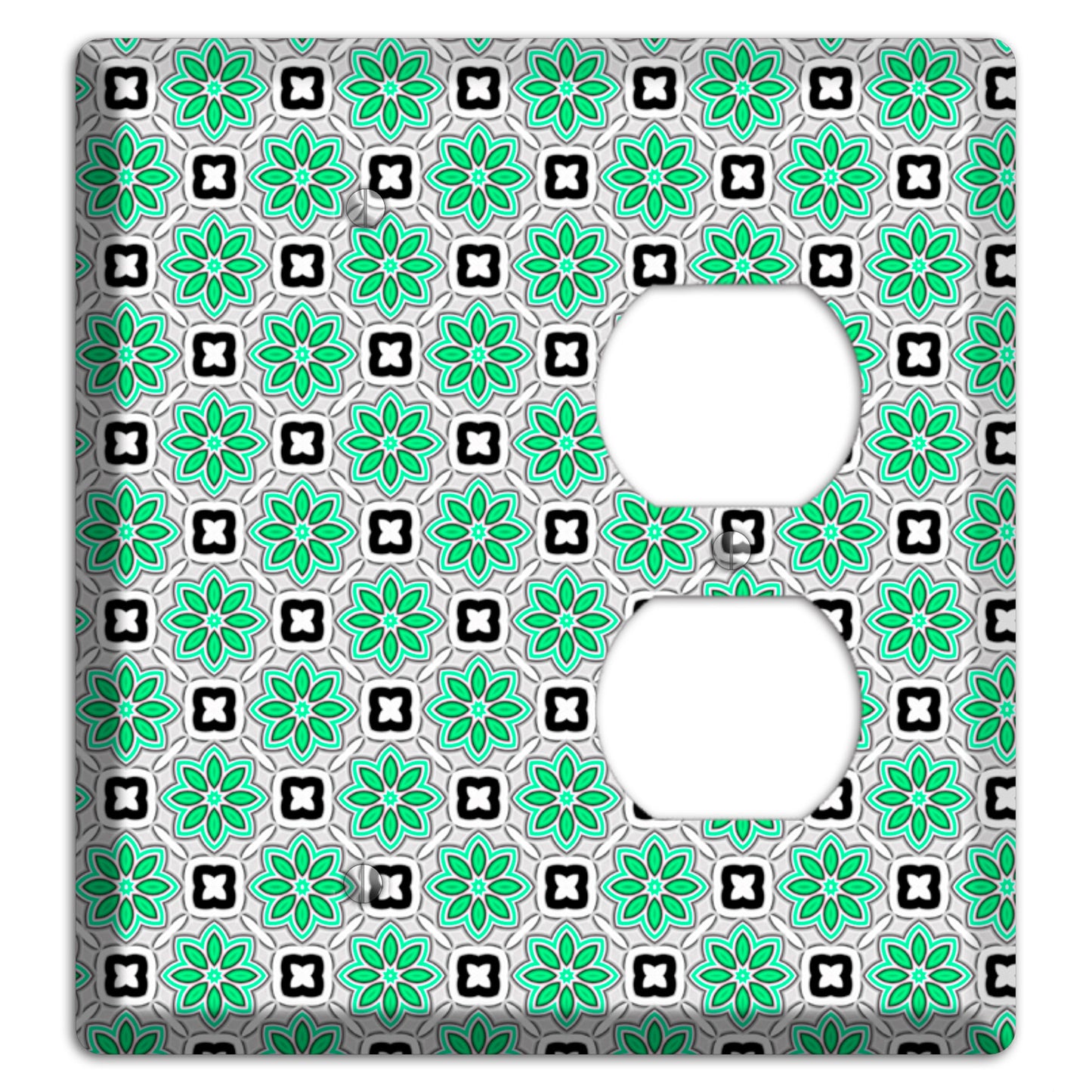 Green Foulard 6 Blank / Duplex Wallplate