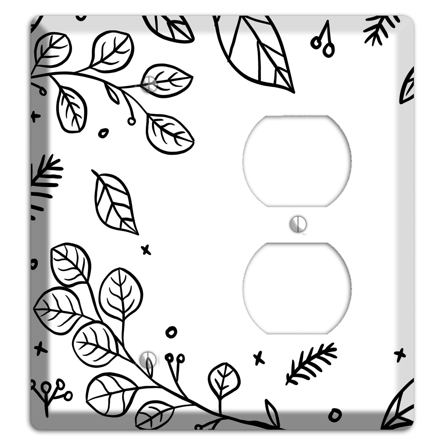 Hand-Drawn Floral 26 Blank / Duplex Wallplate