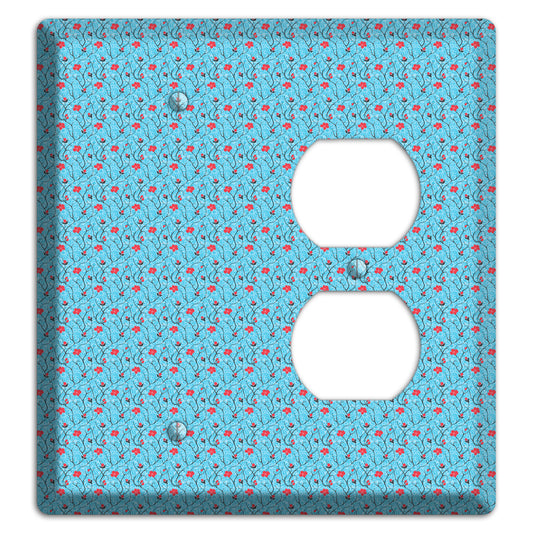 Light Blue Calico Blank / Duplex Wallplate