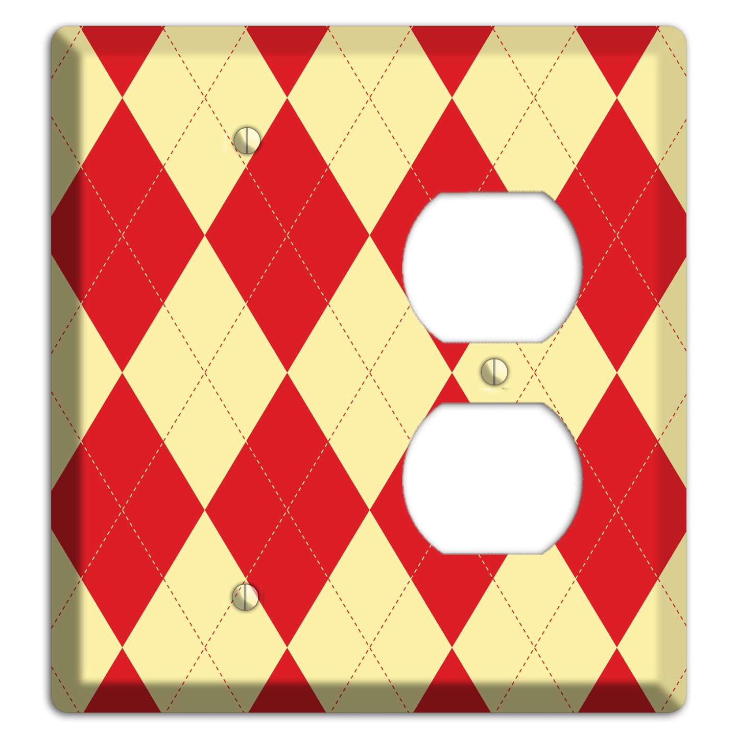 Orange and Yellow Argyle Blank / Duplex Wallplate