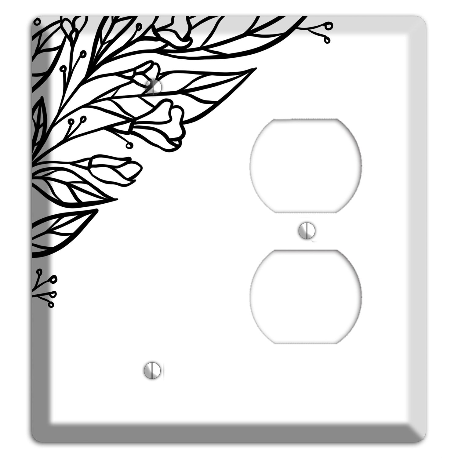 Hand-Drawn Floral 22 Blank / Duplex Wallplate