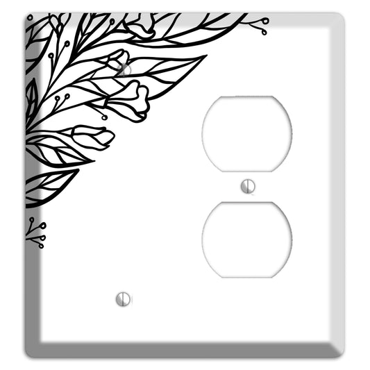 Hand-Drawn Floral 22 Blank / Duplex Wallplate