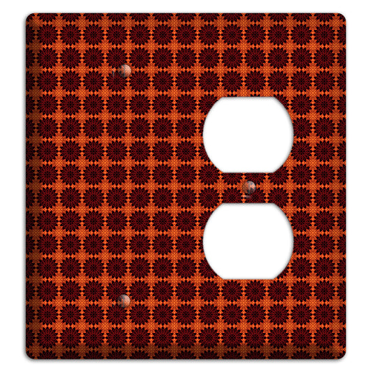 Red with Tiled Maroon Foulard Blank / Duplex Wallplate