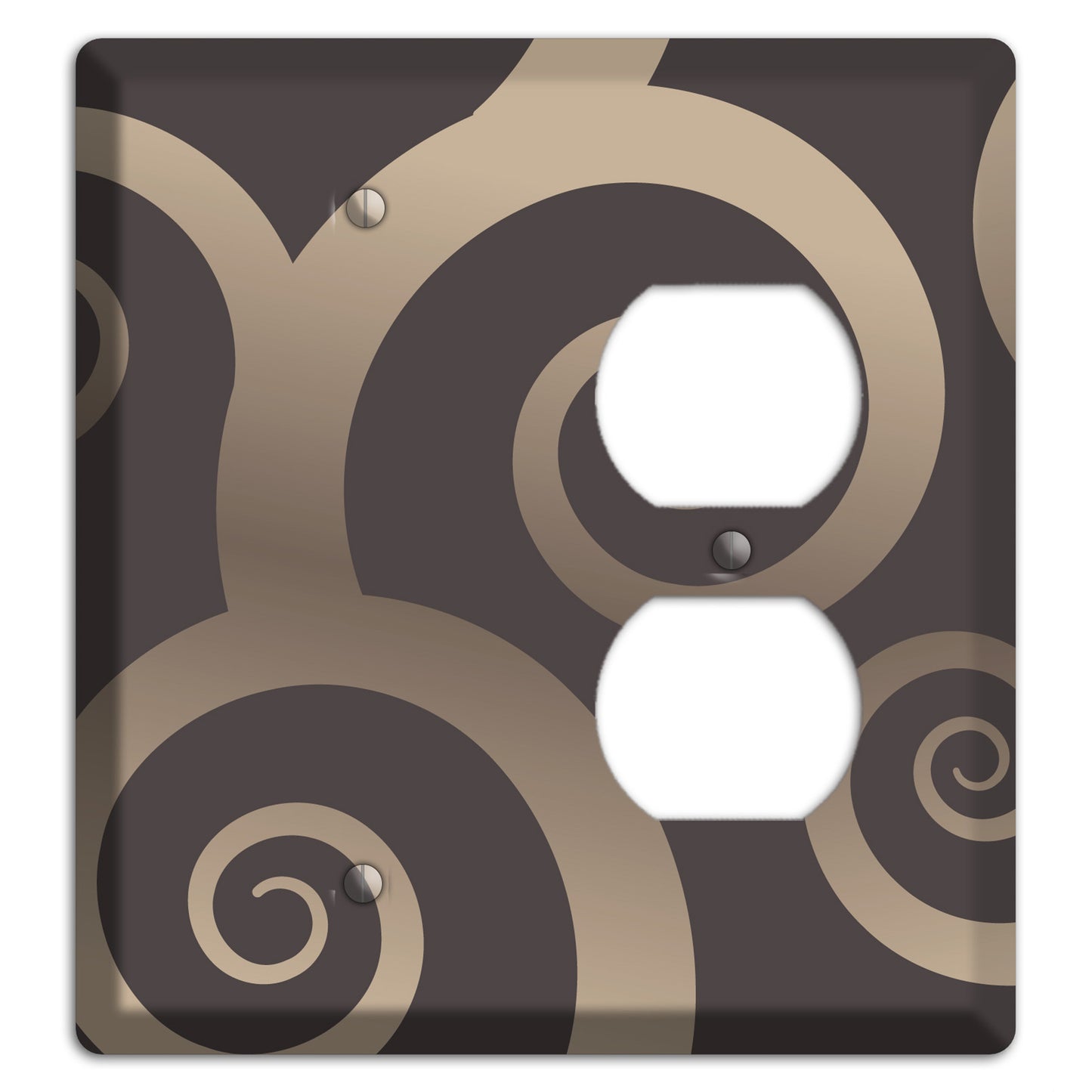 Brown with Beige Large Swirl Blank / Duplex Wallplate