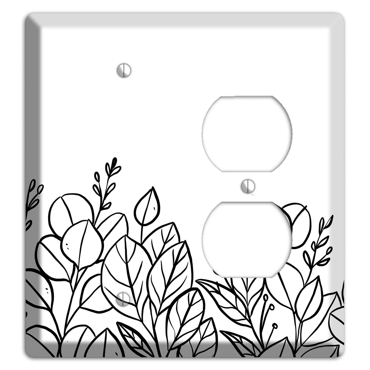 Hand-Drawn Floral 15 Blank / Duplex Wallplate