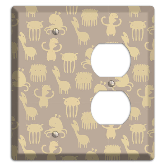 Silly Monsters Brown Blank / Duplex Wallplate